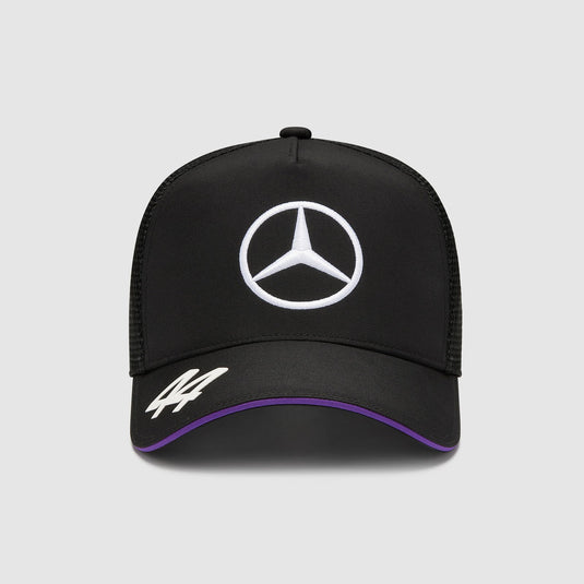 Mercedes-AMG F1 2024 Lewis Hamilton Driver Trucker Cap - Black