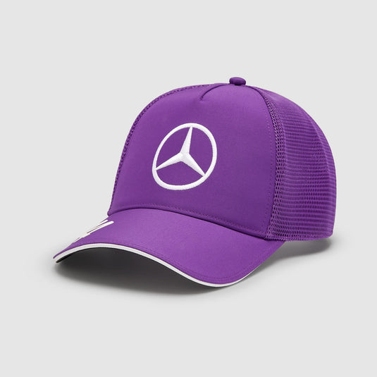 Mercedes-AMG F1 2024 Lewis Hamilton Driver Trucker Cap - Purple